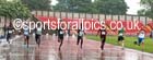 No 6 Edmond Amaning (TVH) wins from No. 2 Christian Carson (Gateshead) 2nd and No. 4 Marvin Popoola (HHH) 3rd in the 100 metres, British National League, Division 1, Gateshead. Photo: David T. Hewitson/Sports for All Pics
